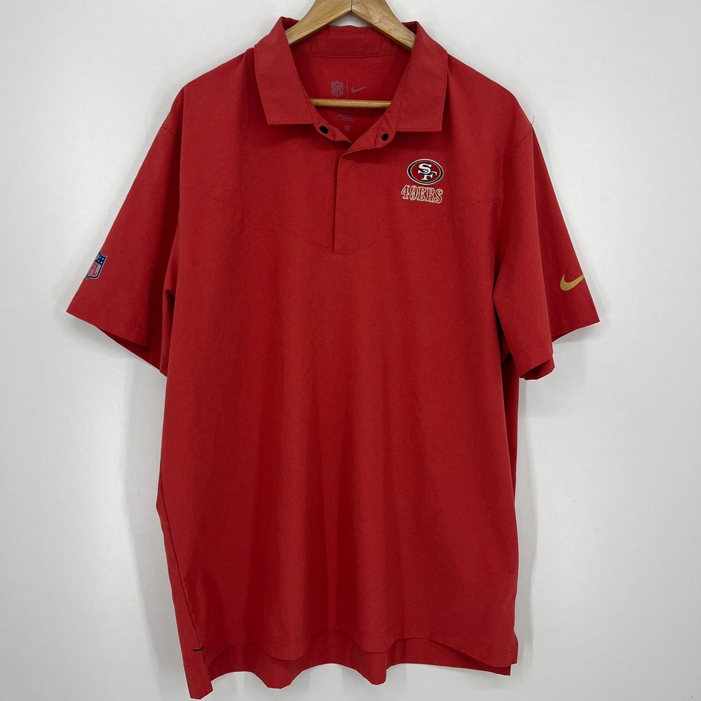 Nike San Francisco 49ers NFL Mens XL Red Dri-FIT Polo Shirt On-Field Football